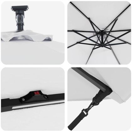 Чадър с кантилевер бананово Пясък 294 x 294 x 248 см