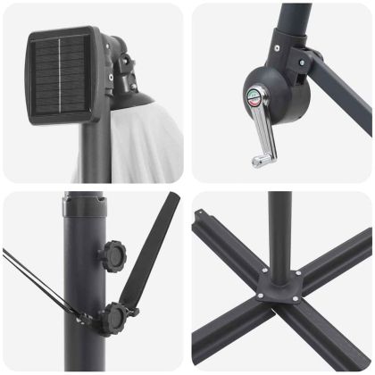 Чадър с кантилевер бананово Пясък 294 x 294 x 248 см