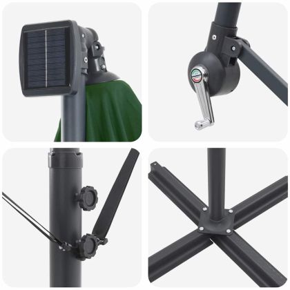 Чадър с кантилевер бананово Зелен 294 x 294 x 248 см