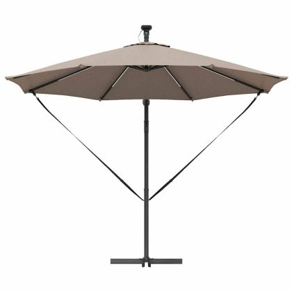 Чадър с кантилевер бананово Таупе 294 x 294 x 248 см