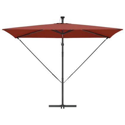 Чадър с кантилевер бананово Теракота 294 x 200 x 254 см