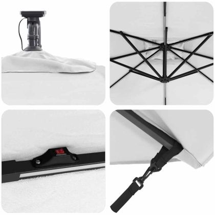 Чадър с кантилевер бананово Пясък 249 x 249 x 250 см