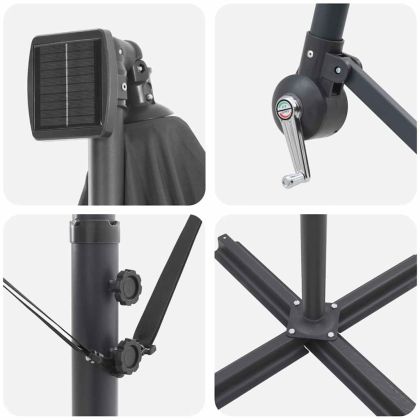 Чадър с кантилевер бананово Антрацит 249 x 249 x 250 см