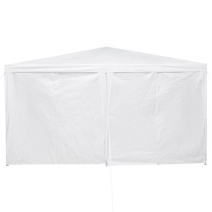 Парти шатър Бяло 400 x 400 x 266 см Полиестер и стомана
