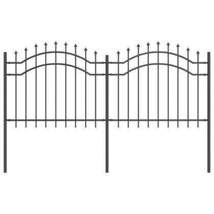 Градска ограда Сив 140 cm Прахово покритие стомана