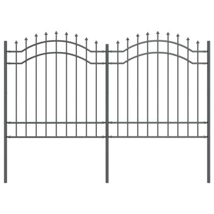 Градска ограда Сив 165 cm Прахово покритие стомана