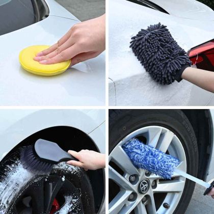 Комплект четки за почистване на автомобил 13 бр. Многоцветен