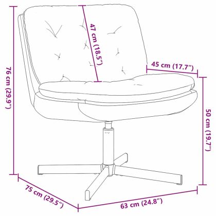 Къртящ релаксиращ стол Тъмен сив 63 x 75 x 76 см Кадифе