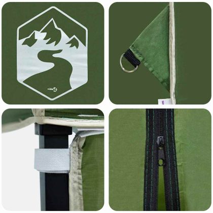 Шатър с автоматично отваряне Зелен 250 x 250 cm текстил