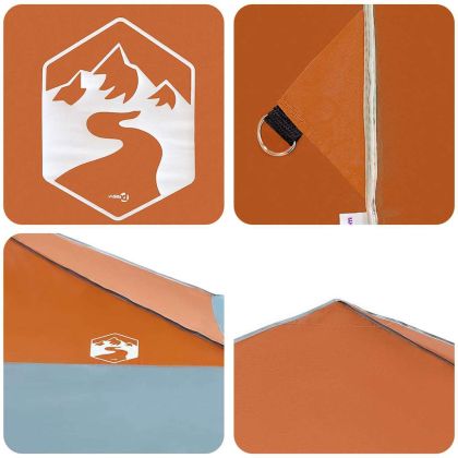 Шатър с автоматично отваряне Оранжево 400 x 400 cm текстил