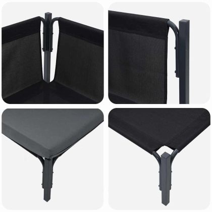 Мебели за открито с възглавница с възглавница Антрацит Стомана