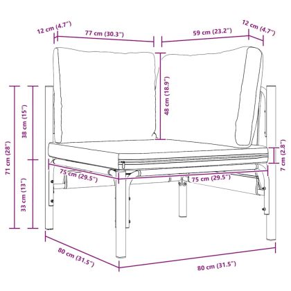 Мебели за открито с възглавница с възглавница Антрацит Стомана