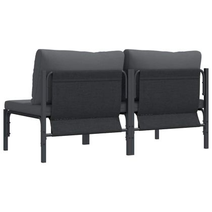 Мебели за открито с възглавница с възглавница Антрацит Стомана