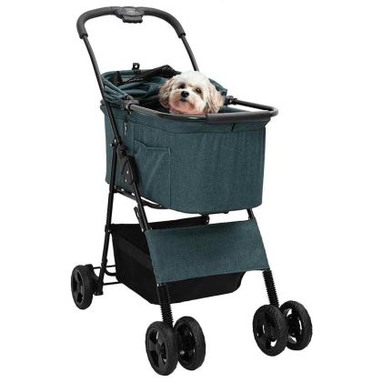 Сгъваема количка за домашни любимци Зелен 81 x 47 x 99 см