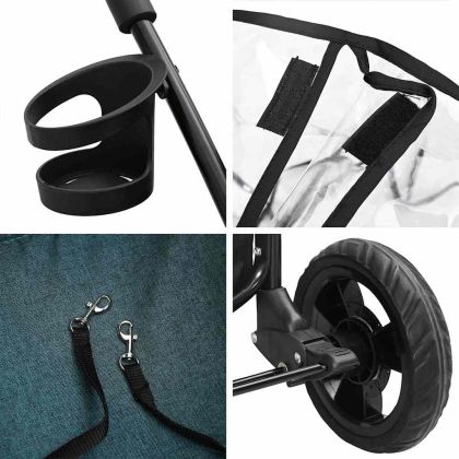 Сгъваема количка за домашни любимци Зелен 78 x 54 x 101 см