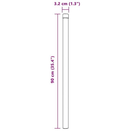 Оградни стълбове 2 pcs Сребрист 90 cm Прахово покритие стомана