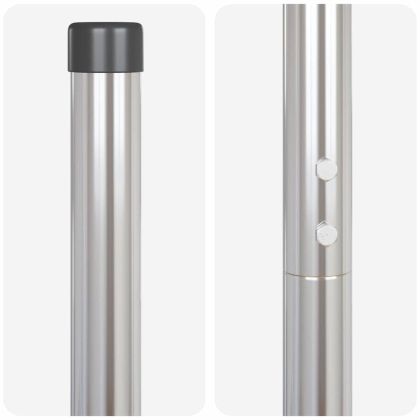 Оградни стълбове 12 pcs Сребрист Прахово покритие стомана