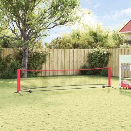 Тенис мрежа Черен и червен 396 x 92 x 87 см Полиестер