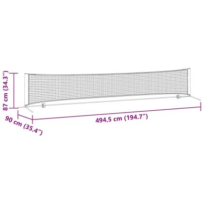 Тенис мрежа Черен и червен 494.5 x 90 x 87 см Полиестер