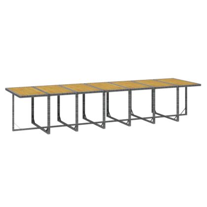 Градински комплект с възглавници 15 части полиратан сив