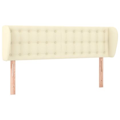 Горна табла с уши, кремава, 147x23x78/88 см, изкуствена кожа