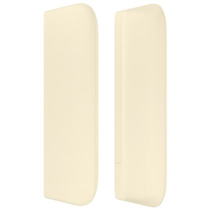 Горна табла за легло, кремава, 147x16x78/88 см, изкуствена кожа