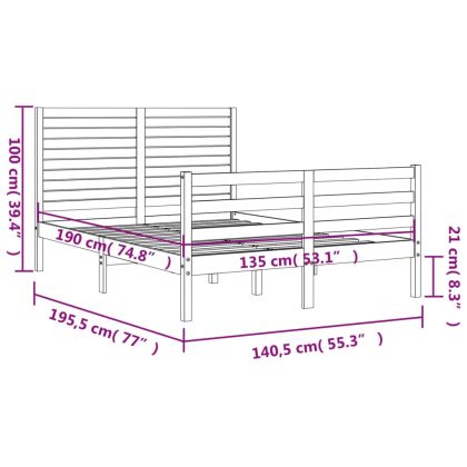 Рамка за легло с табла Double масивно дърво