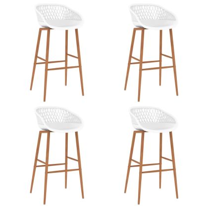 Бар табуретки, 4 бр, бели