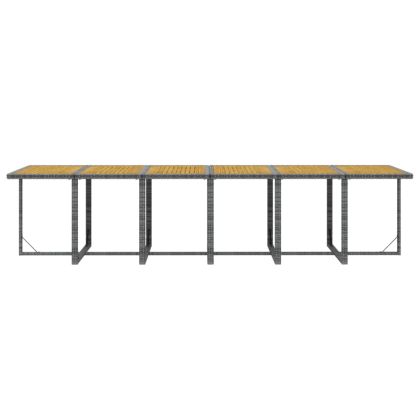 Градински комплект с възглавници 17 части полиратан сив