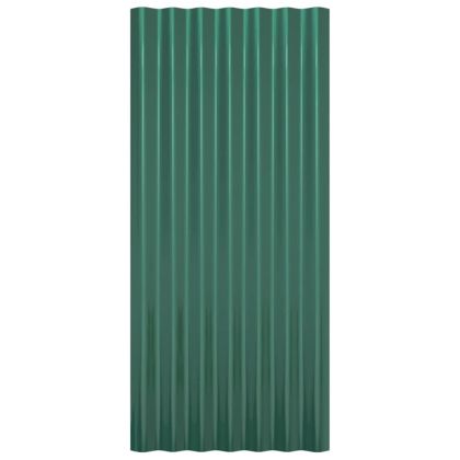 Покривни панели 12 бр поцинкована стомана зелени 80х36 см