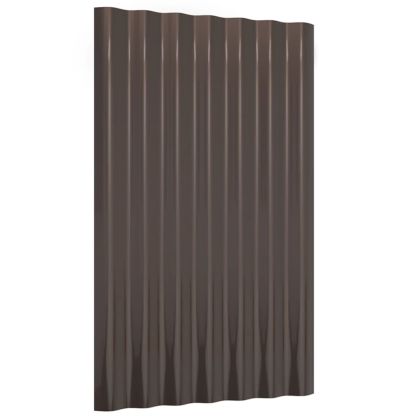 Покривни панели 12 бр поцинкована стомана кафяви 60x36см