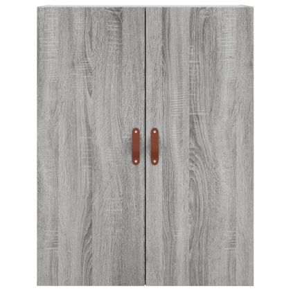 Висок шкаф, сив сонома, 69,5x34x180 см, инженерно дърво