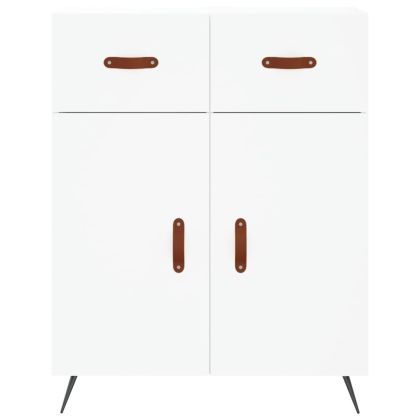 Висок шкаф, бял, 69,5x34x180 см, инженерно дърво