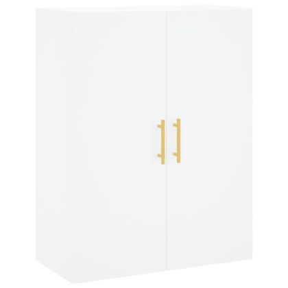 Висок шкаф, бял, 69,5x34x180 см, инженерно дърво