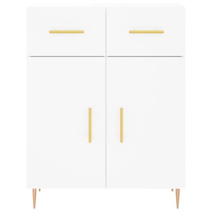 Висок шкаф, бял, 69,5x34x180 см, инженерно дърво