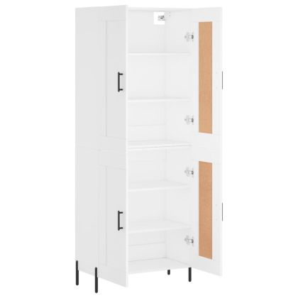 Висок шкаф, бял, 69,5x34x180 см, инженерно дърво