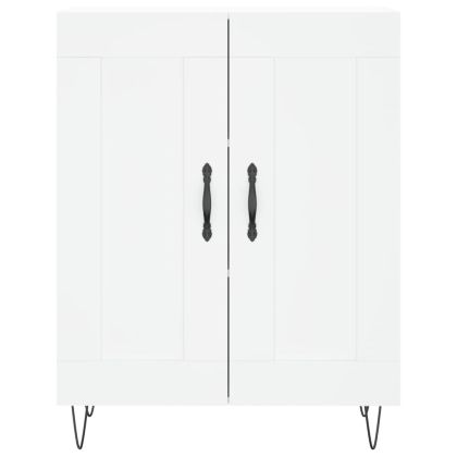 Висок шкаф, бял, 69,5x34x180 см, инженерно дърво