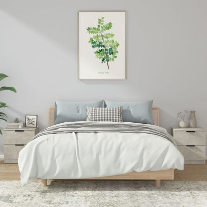 Нощни шкафчета, 2 бр, бетонно сиво, инженерна дървесина