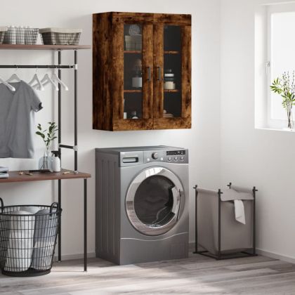 Стенен шкаф опушен дъб 69,5x34x90 см