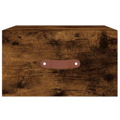 Нощно шкафче за стенен монтаж, опушен дъб, 35x35x20 см