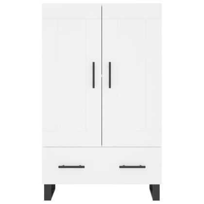 Висок шкаф, бял, 69,5x31x115 см, инженерно дърво