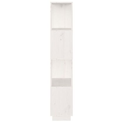 Библиотека/разделител за стая, бяла, 51x25x132 см, бор масив