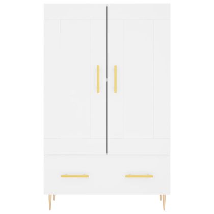 Висок шкаф, бял, 69,5x31x115 см, инженерно дърво