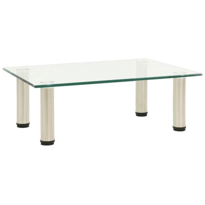 ТВ поставка, прозрачна, 40x35x17 см, закалено стъкло