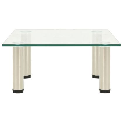 ТВ поставка, прозрачна, 40x35x17 см, закалено стъкло