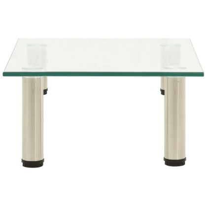 ТВ поставка, прозрачна, 40x35x17 см, закалено стъкло