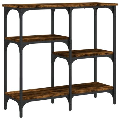 Конзолна маса опушен дъб 80x29x75 см инженерно дърво