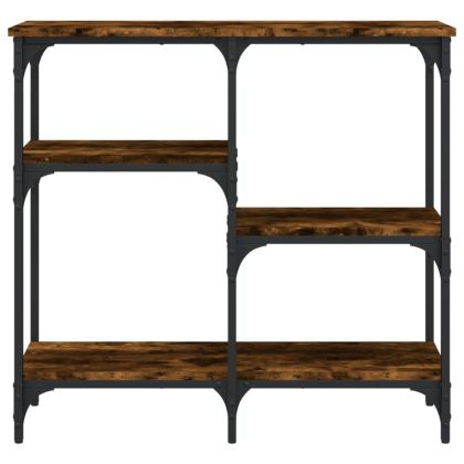 Конзолна маса опушен дъб 80x29x75 см инженерно дърво