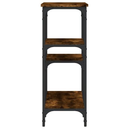 Конзолна маса опушен дъб 80x29x75 см инженерно дърво