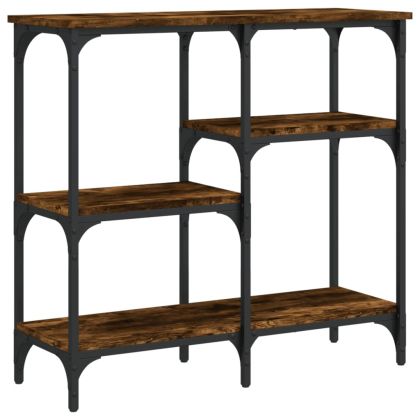 Конзолна маса опушен дъб 80x29x75 см инженерно дърво